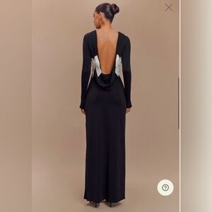 Meshki low back black dress